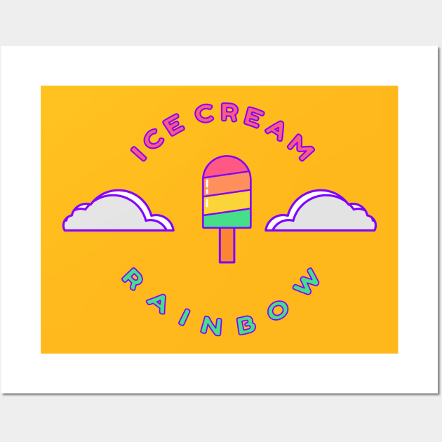 rainbow ice cream kids gift Wall Art by AlfinStudio